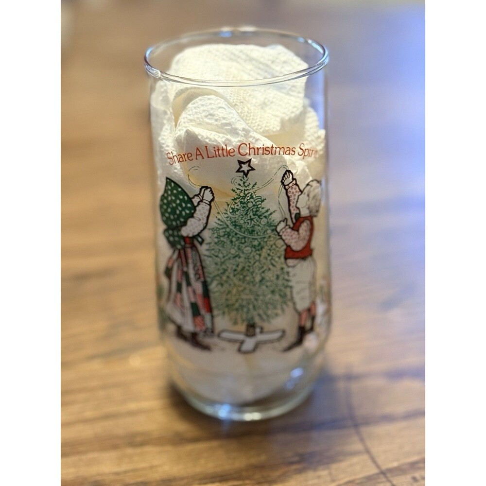 Vintage Coca-Cola Holly Hobbie Share A Little Christmas Spirit Drinking Glass